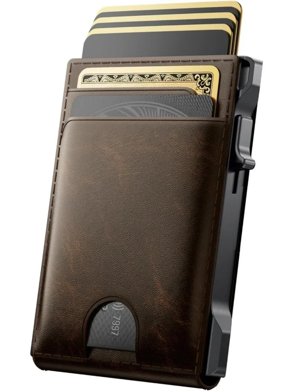 Slim RFID Blocking Wallet for Men - Genuine Leather Card Holder, Minimalist